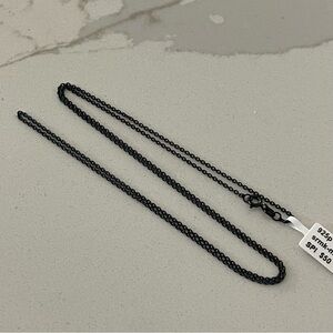 Black rhodium Sterling Silver 925 link Chain Necklace 24”
